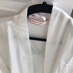 White satin bride robe